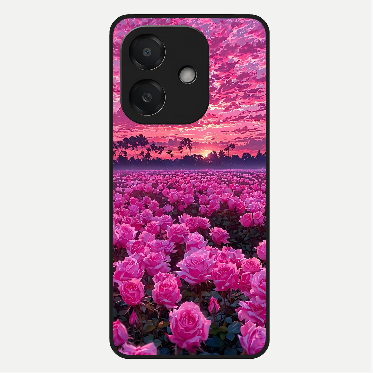  Rose Sunset Valley Glass Case For Oppo A3x 5G back cover – full design glossy printed glass finish