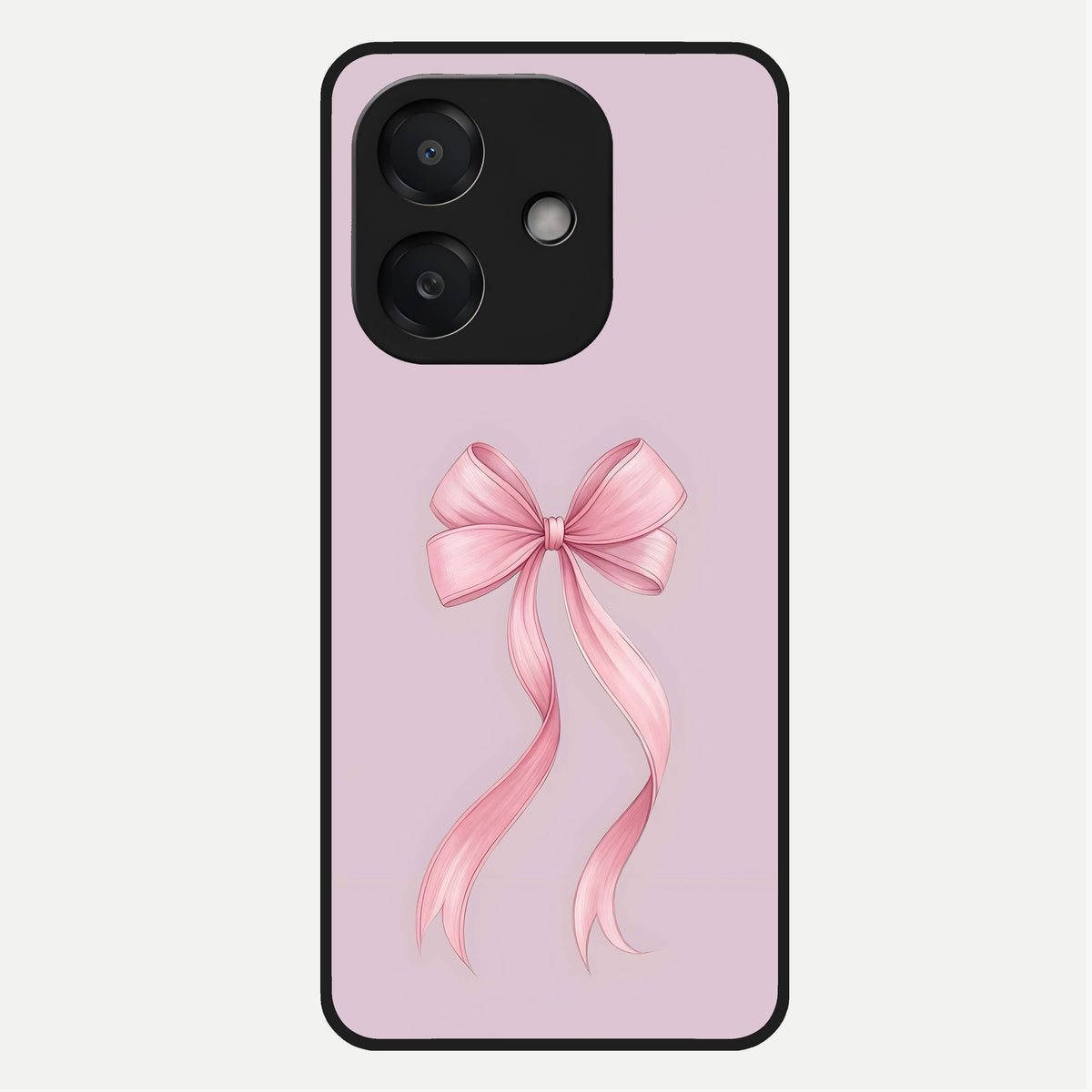  Soft Blush Bow Glass Case For Oppo A3x 5G back cover – full design glossy printed glass finish