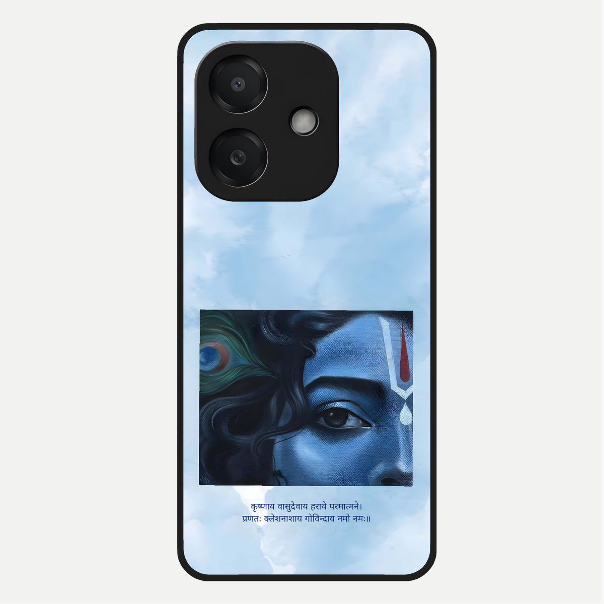  Spiritual Krishna Glass Case For Oppo A3x 5G back cover – full design glossy printed glass finish