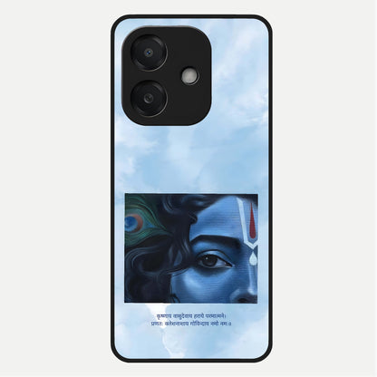  Spiritual Krishna Glass Case For Oppo A3x 5G back cover – full design glossy printed glass finish