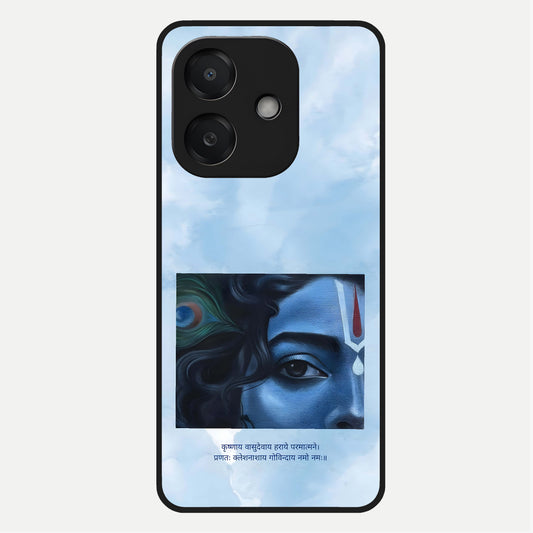  Spiritual Krishna Glass Case For Oppo A3x 5G back cover – full design glossy printed glass finish