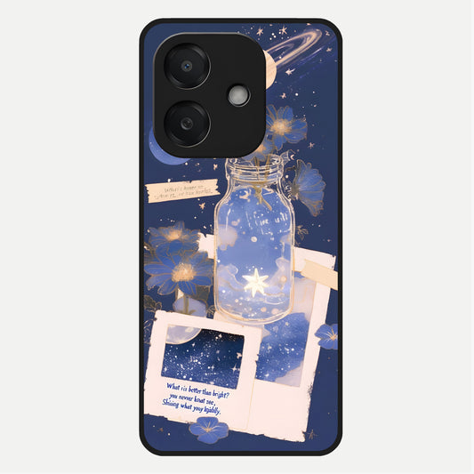  Starlit Cosmic Jar Glass Case For Oppo A3x 5G back cover – full design glossy printed glass finish