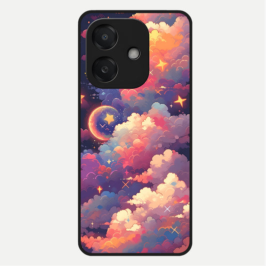  Starlit Dream Clouds Glass Case For Oppo A3x 5G back cover – full design glossy printed glass finish