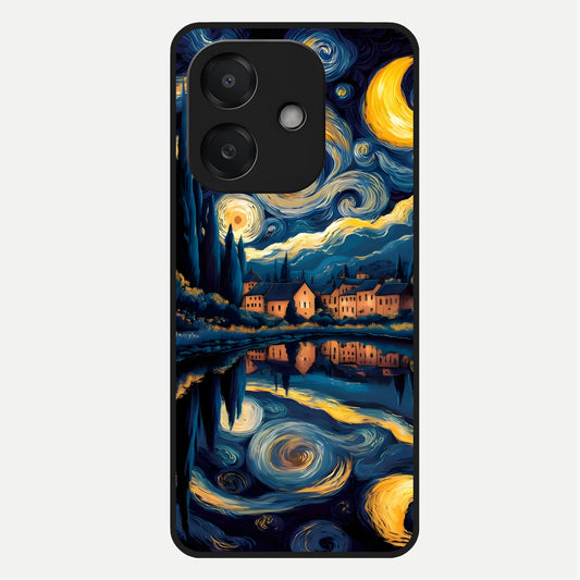  Starry Sky Serenity Glass Case For Oppo A3x 5G back cover – full design glossy printed glass finish