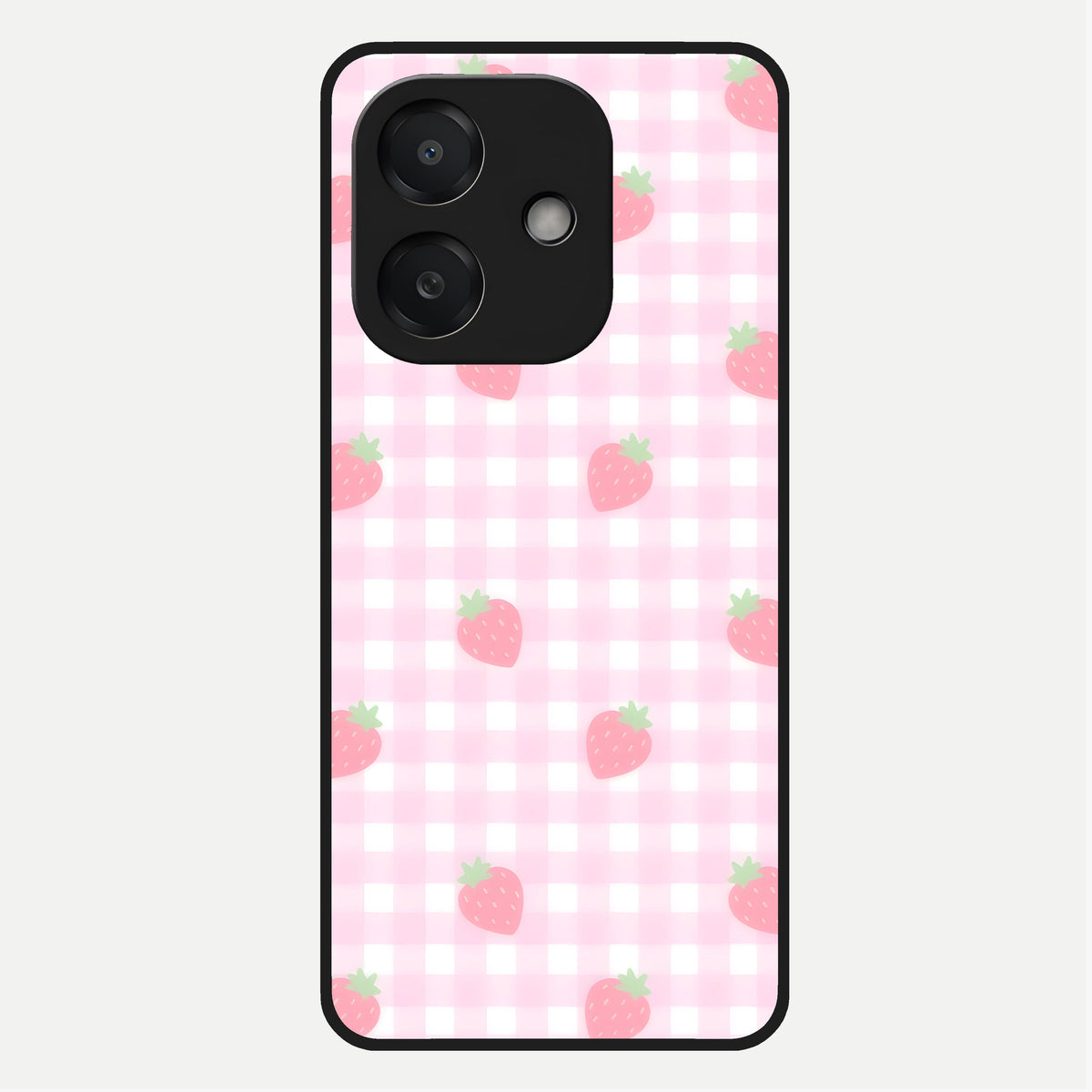  Strawberry Picnic Love Glass Case For Oppo A3x 5G back cover – full design glossy printed glass finish