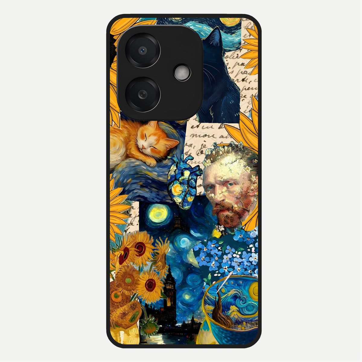  Sunflower Chic Mood Custom Name Glass Case For Oppo A3x 5G back cover – full design glossy printed glass finish