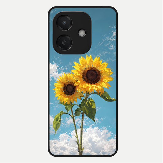  Sunlit Daisy Glow Glass Case For Oppo A3x 5G back cover – full design glossy printed glass finish