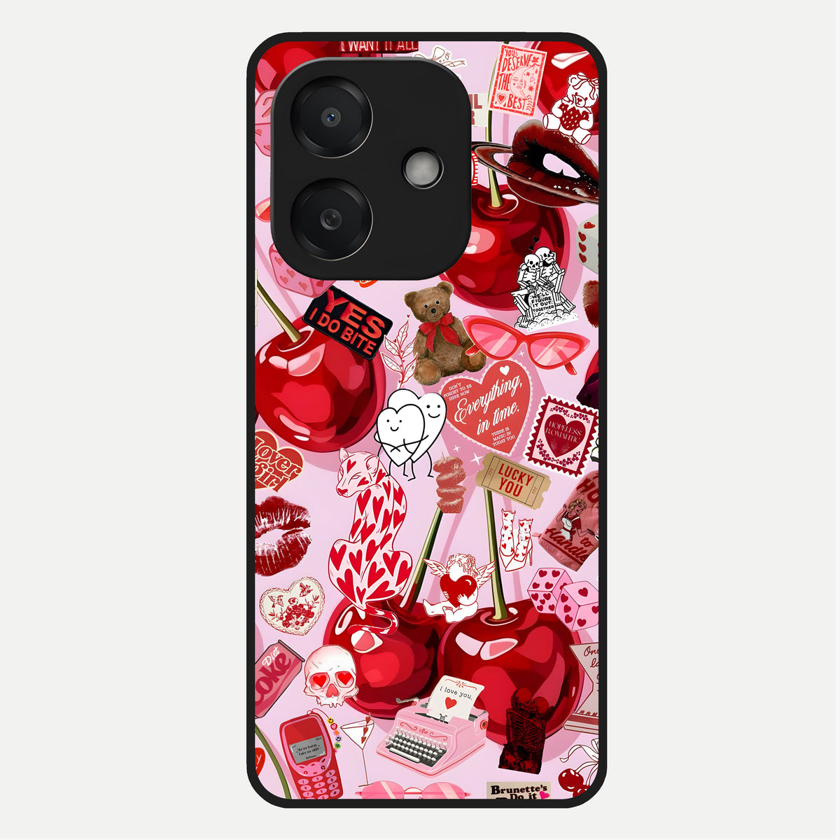  Sweet Cherry Chaos Glass Case For Oppo A3x 5G back cover – full design glossy printed glass finish