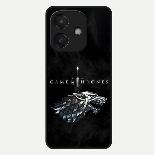  Throne Wolf Legacy Glass Case For Oppo A3x 5G back cover – full design glossy printed glass finish