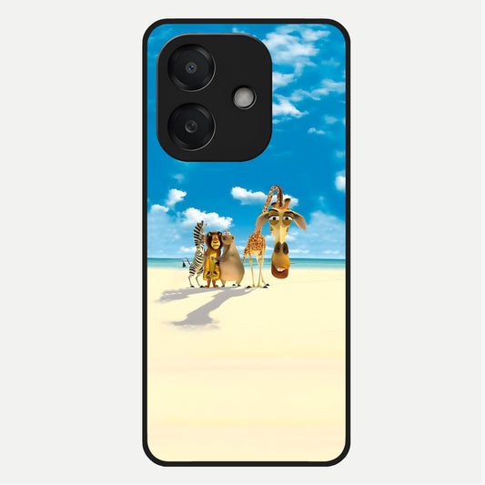 Tropical Fun Squad Glass Case For Oppo A3x 5G back cover – full design glossy printed glass finish