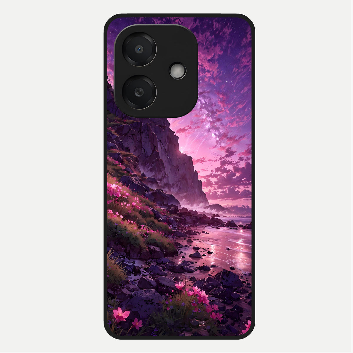  Twilight Blossom Coast Glass Case For Oppo A3x 5G back cover – full design glossy printed glass finish