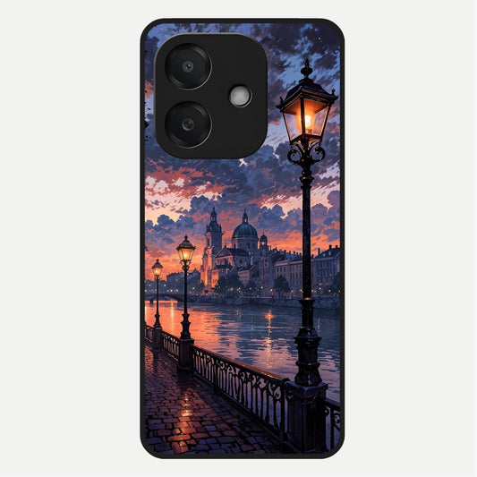  Twilight River Lights Glass Case For Oppo A3x 5G back cover – full design glossy printed glass finish