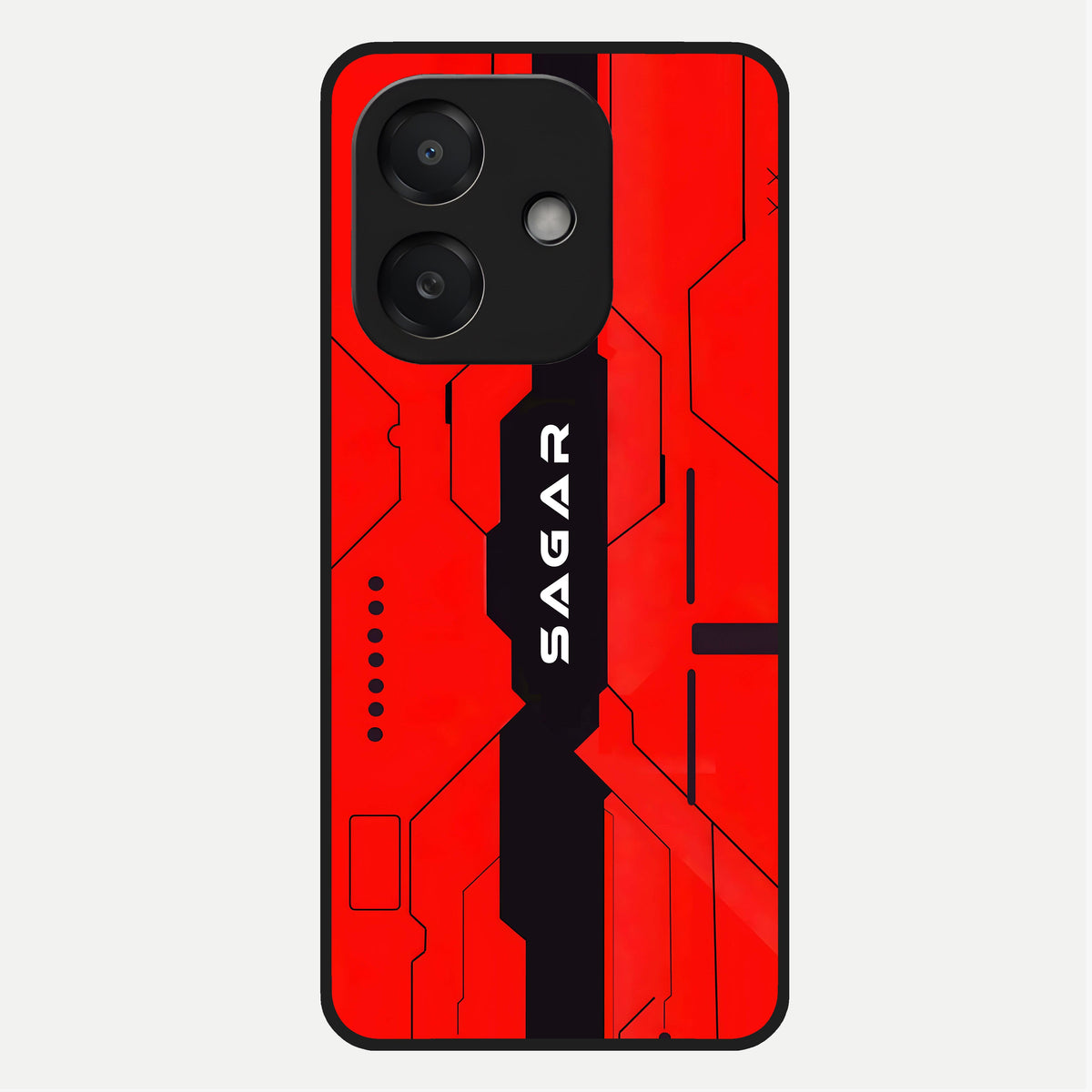  Voltage Rise CYBERPUNK Custom Name Glass Case For Oppo A3x 5G back cover – personalized glossy printed glass finish