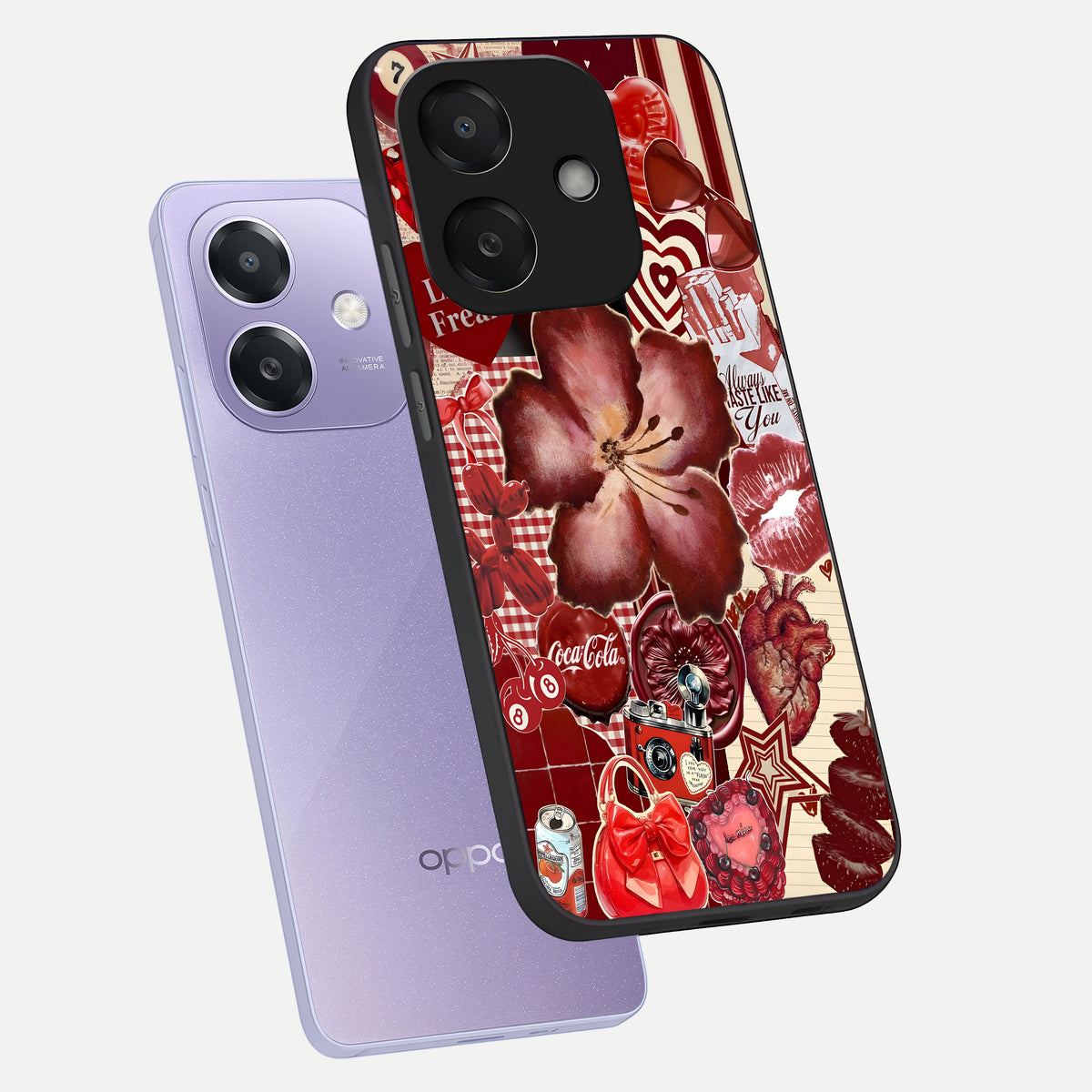  Aesthetic Little Freak phone case For Oppo A3x 5G showing premium glass back cover with detailed artwork