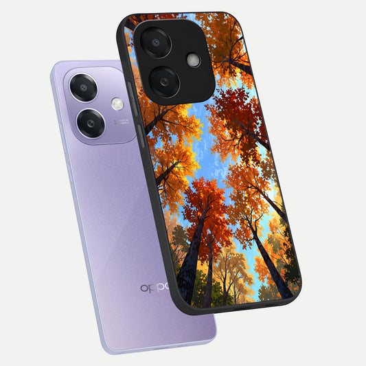  Autumn Sky Rise phone case For Oppo A3x 5G showing premium glass back cover with detailed artwork
