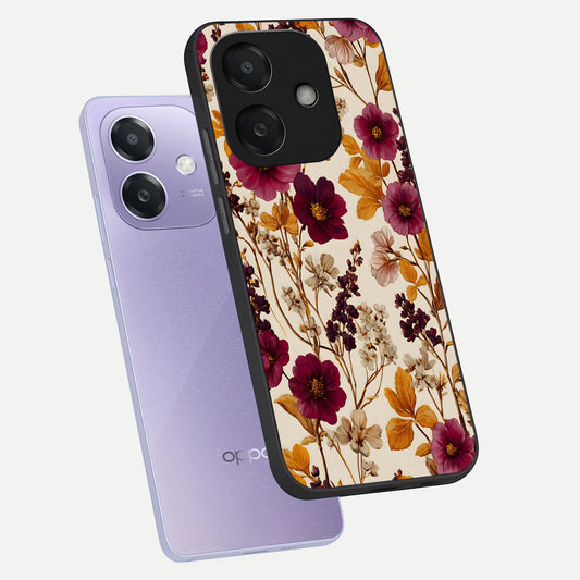 Autumn Wine Bloom phone case For Oppo A3x 5G showing premium glass back cover with detailed artwork