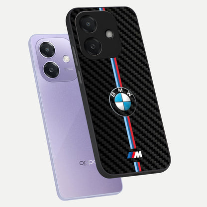 BMW Pattern phone case For Oppo A3x 5G showing premium glass back cover with detailed artwork