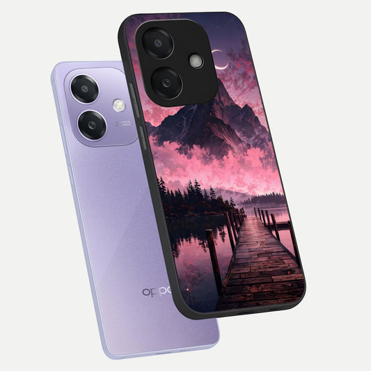  Beautiful Mountain View phone case For Oppo A3x 5G showing premium glass back cover with detailed artwork