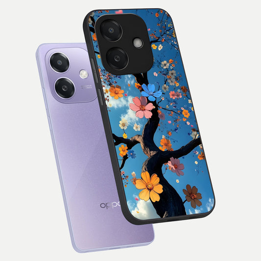  Blossom Dream Sky phone case For Oppo A3x 5G showing premium glass back cover with detailed artwork