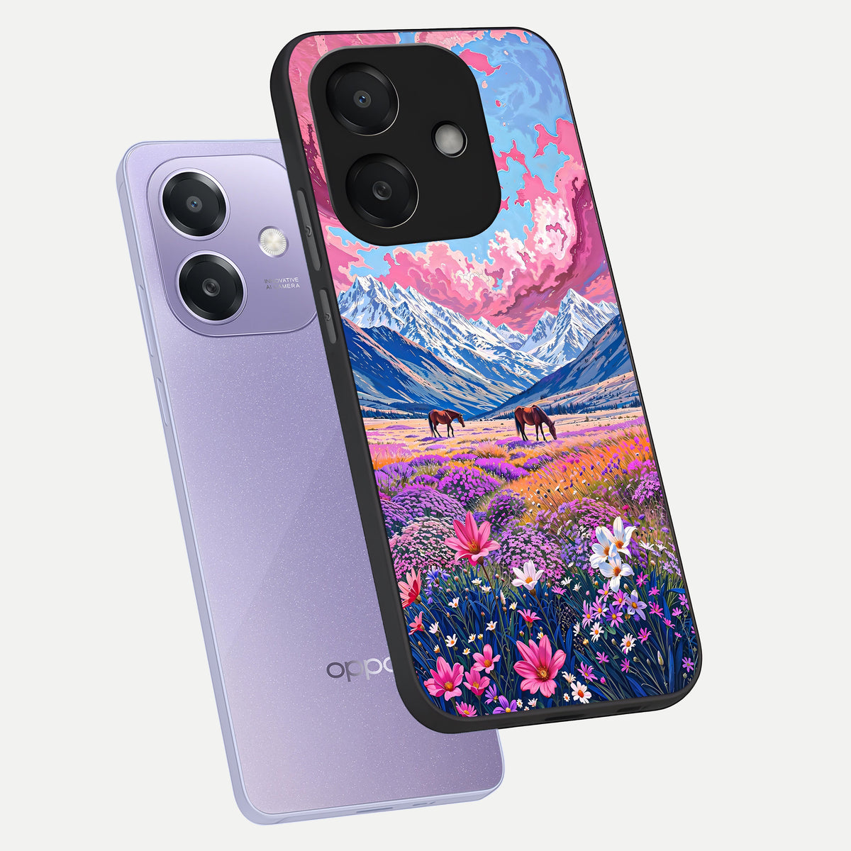 Blossom Valley Dream phone case For Oppo A3x 5G showing premium glass back cover with detailed artwork