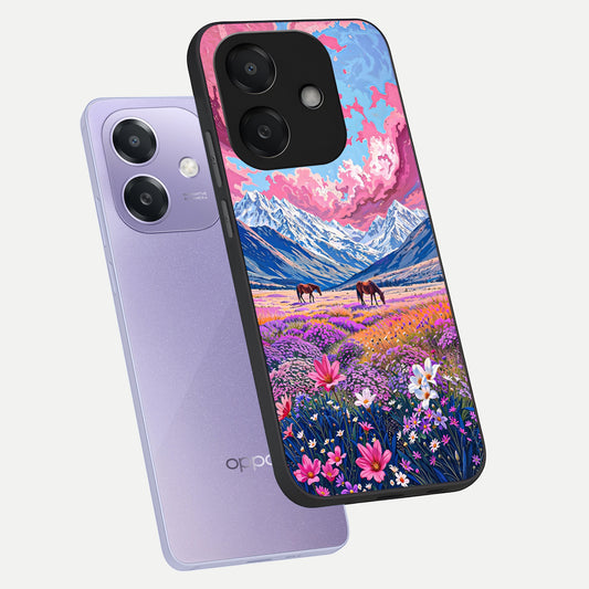  Blossom Valley Dream phone case For Oppo A3x 5G showing premium glass back cover with detailed artwork