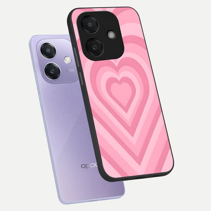  Blush Heart Waves phone case For Oppo A3x 5G showing premium glass back cover with detailed artwork
