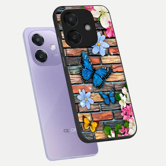  Brick Bloom Flight phone case For Oppo A3x 5G showing premium glass back cover with detailed artwork