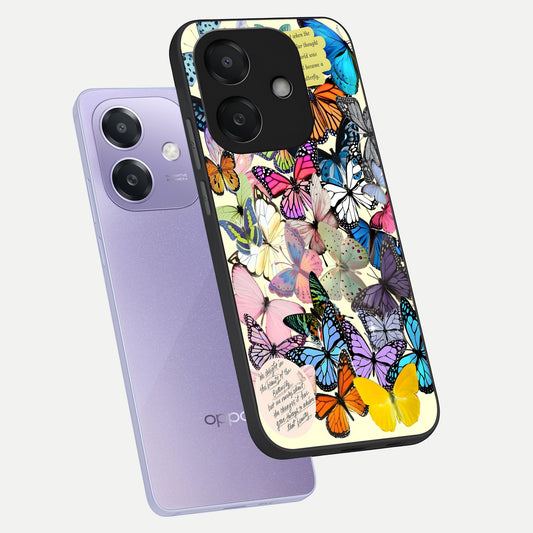  Butterflies Petal Dream phone case For Oppo A3x 5G showing premium glass back cover with detailed artwork