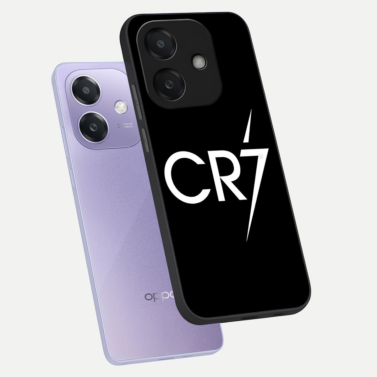  CR7 Elite Strike phone case For Oppo A3x 5G showing premium glass back cover with detailed artwork