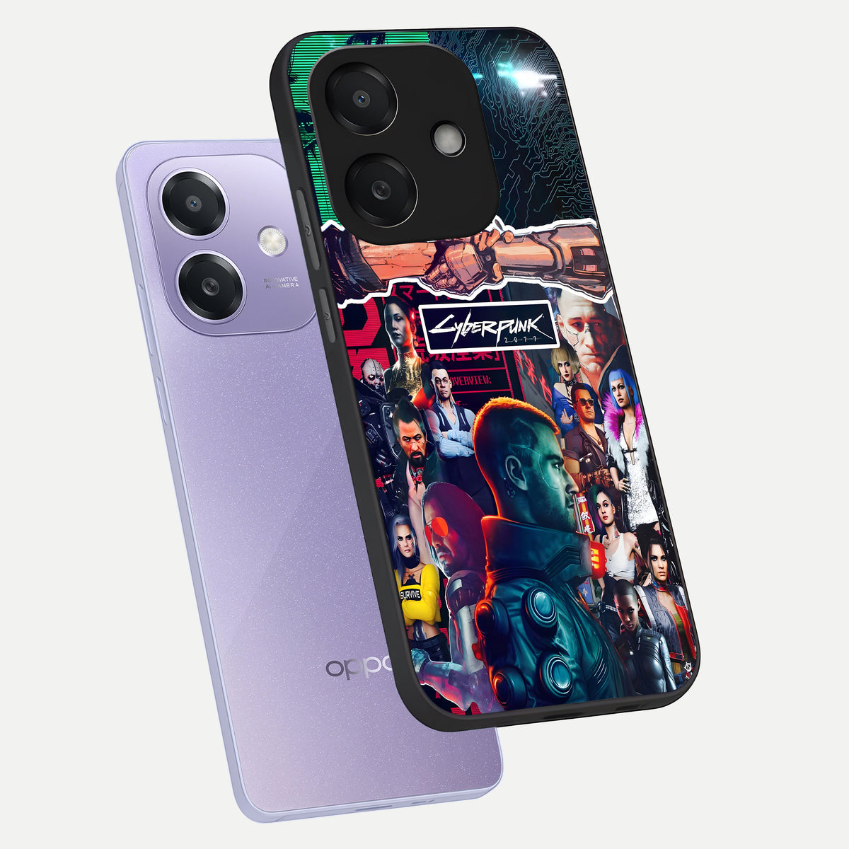  CYBERPUNK Legacy phone case For Oppo A3x 5G showing premium glass back cover with detailed artwork
