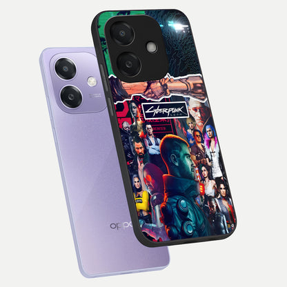  CYBERPUNK Legacy phone case For Oppo A3x 5G showing premium glass back cover with detailed artwork