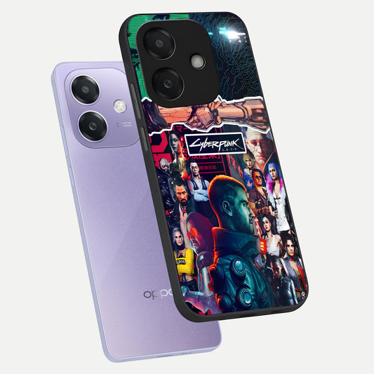  CYBERPUNK Legacy phone case For Oppo A3x 5G showing premium glass back cover with detailed artwork