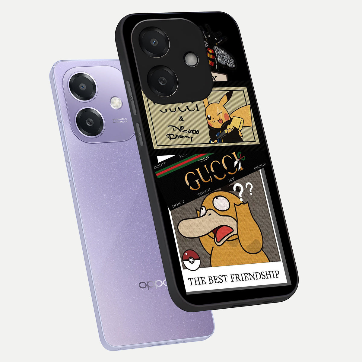  Cartoon Brand Play Mashup phone case For Oppo A3x 5G showing premium glass back cover with detailed artwork