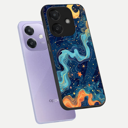 Celestial Dream Flow phone case For Oppo A3x 5G showing premium glass back cover with detailed artwork
