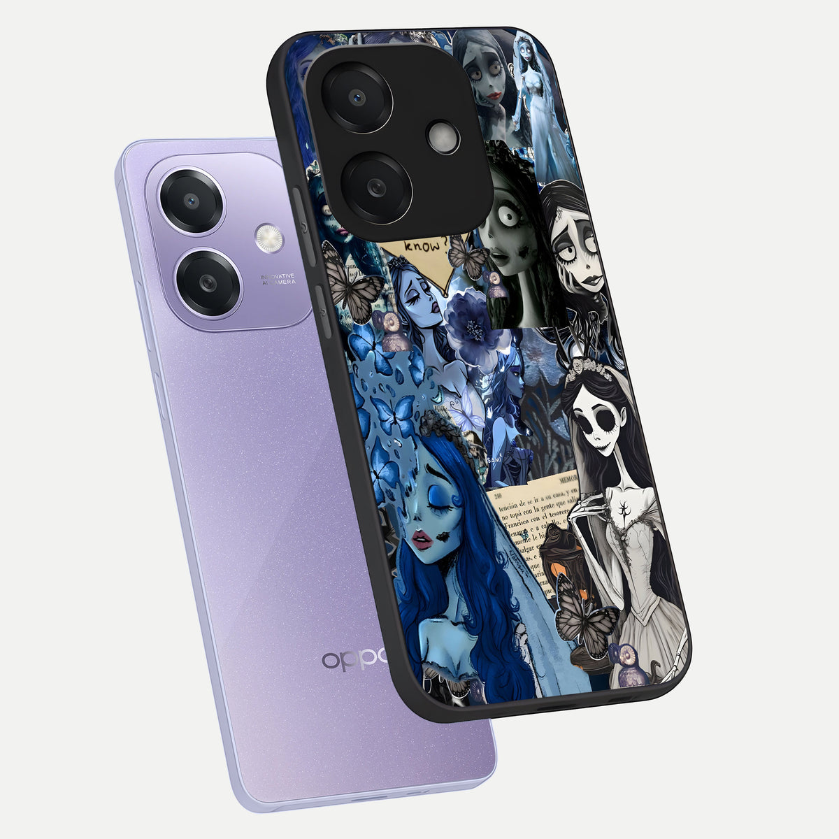  Corpse Bride Posters phone case For Oppo A3x 5G showing premium glass back cover with detailed artwork