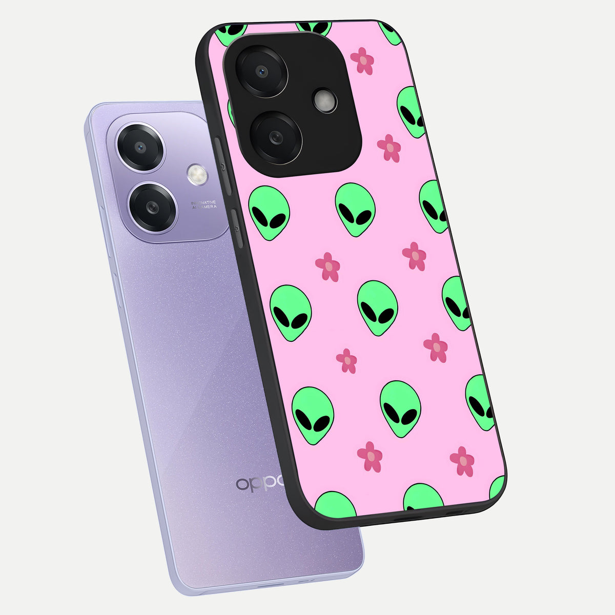  Cosmic Cute Crush phone case For Oppo A3x 5G showing premium glass back cover with detailed artwork