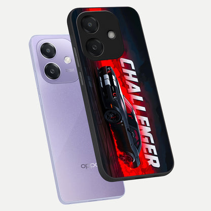  Crimson Challenger Fury phone case For Oppo A3x 5G showing premium glass back cover with detailed artwork