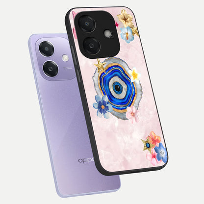  Divine Aura Bloom phone case For Oppo A3x 5G showing premium glass back cover with detailed artwork