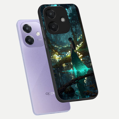  Enchanted Forest Glow phone case For Oppo A3x 5G showing premium glass back cover with detailed artwork