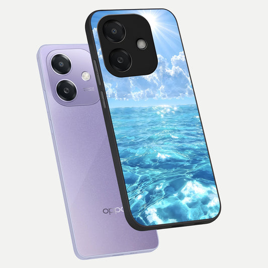  Endless Ocean Horizon phone case For Oppo A3x 5G showing premium glass back cover with detailed artwork