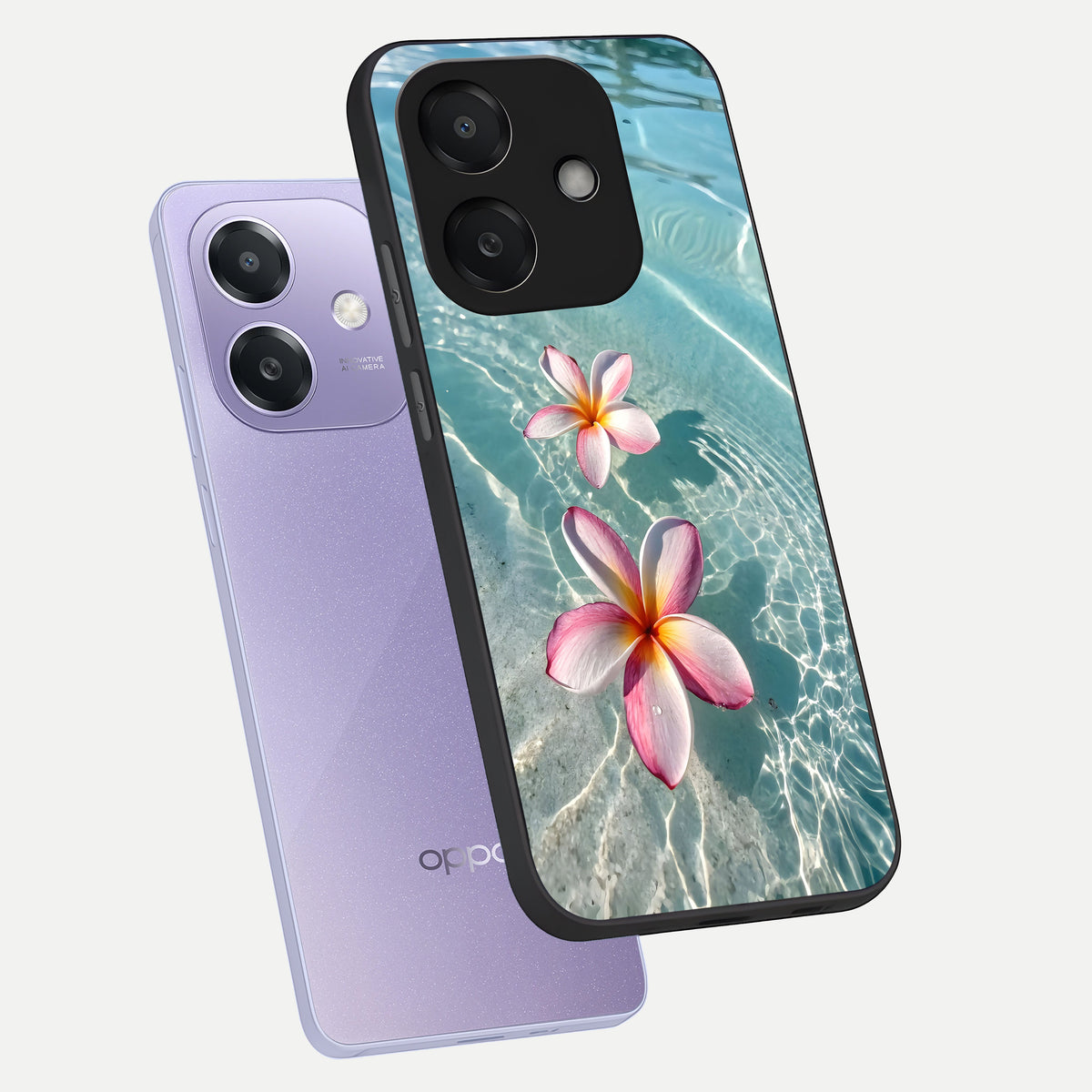  Floating Bloom Bliss phone case For Oppo A3x 5G showing premium glass back cover with detailed artwork
