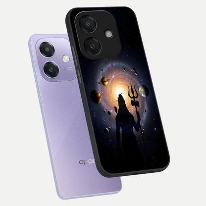  Galactic Shiva Vision phone case For Oppo A3x 5G showing premium glass back cover with detailed artwork
