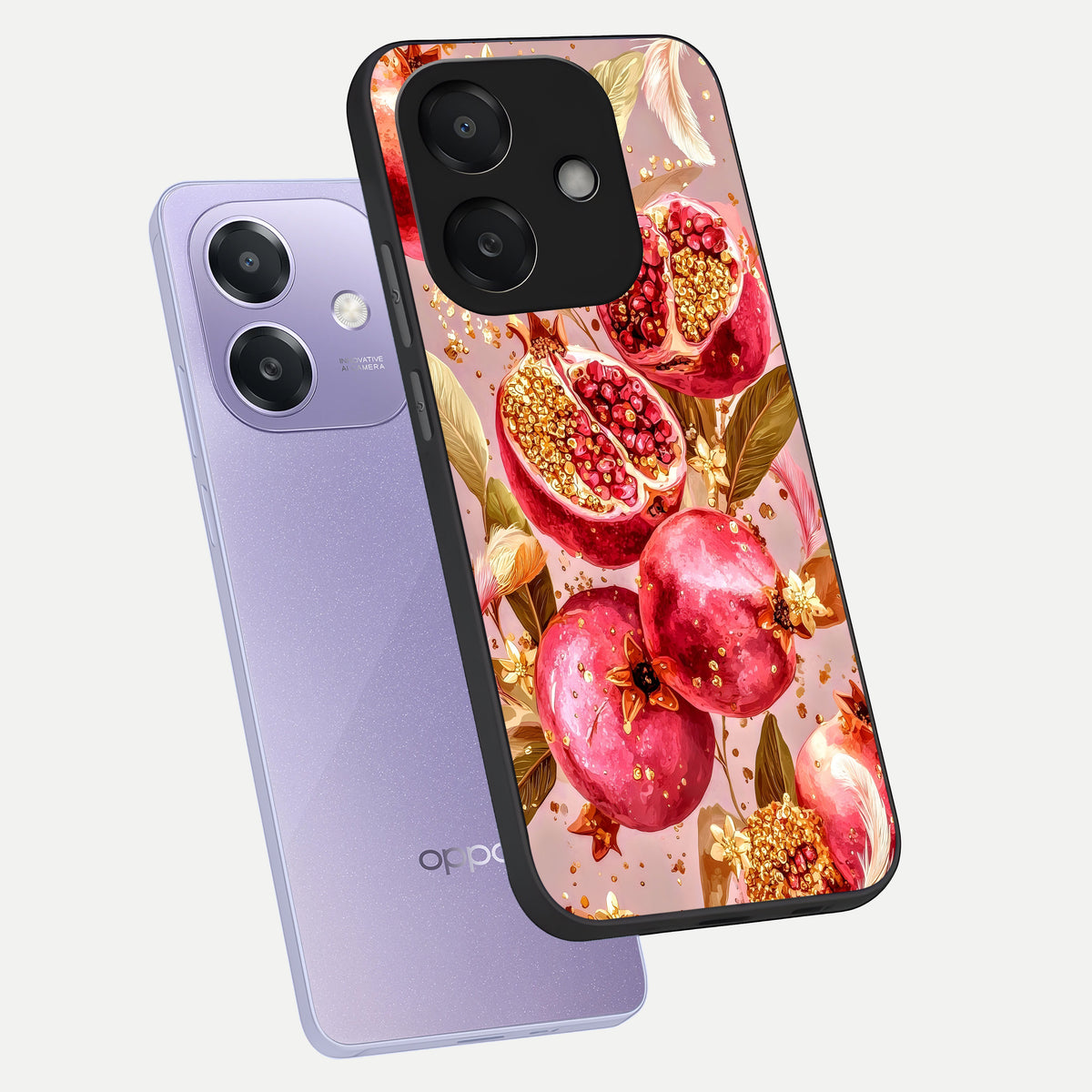 Golden Bloom Glow phone case For Oppo A3x 5G showing premium glass back cover with detailed artwork