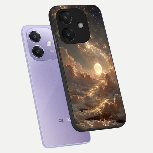  Golden Sky Dream phone case For Oppo A3x 5G showing premium glass back cover with detailed artwork