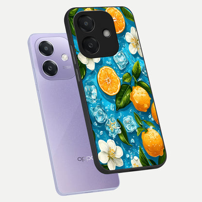  Ice Cube With Orange phone case For Oppo A3x 5G showing premium glass back cover with detailed artwork