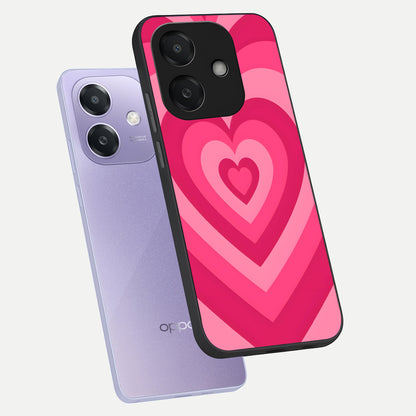  Layered Love Hearts phone case For Oppo A3x 5G showing premium glass back cover with detailed artwork
