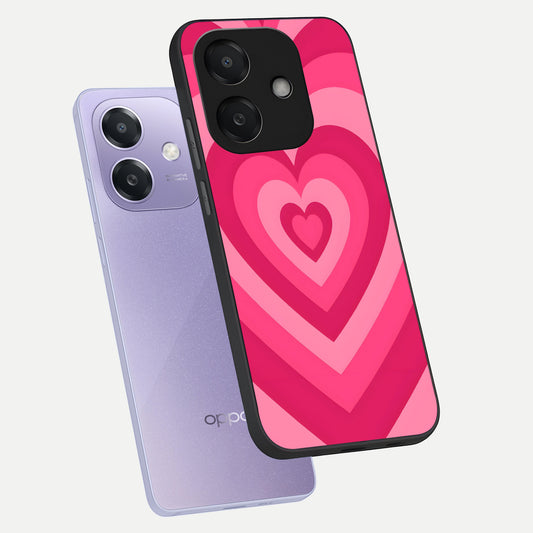  Layered Love Hearts phone case For Oppo A3x 5G showing premium glass back cover with detailed artwork