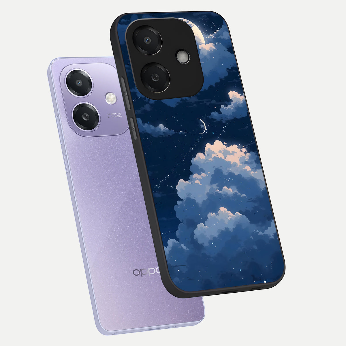  Moon Dream Haze phone case For Oppo A3x 5G showing premium glass back cover with detailed artwork