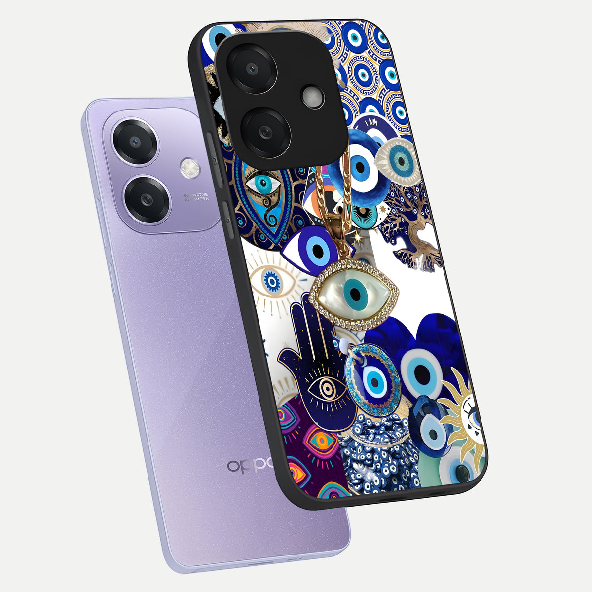  Mystic Charm Eye phone case For Oppo A3x 5G showing premium glass back cover with detailed artwork