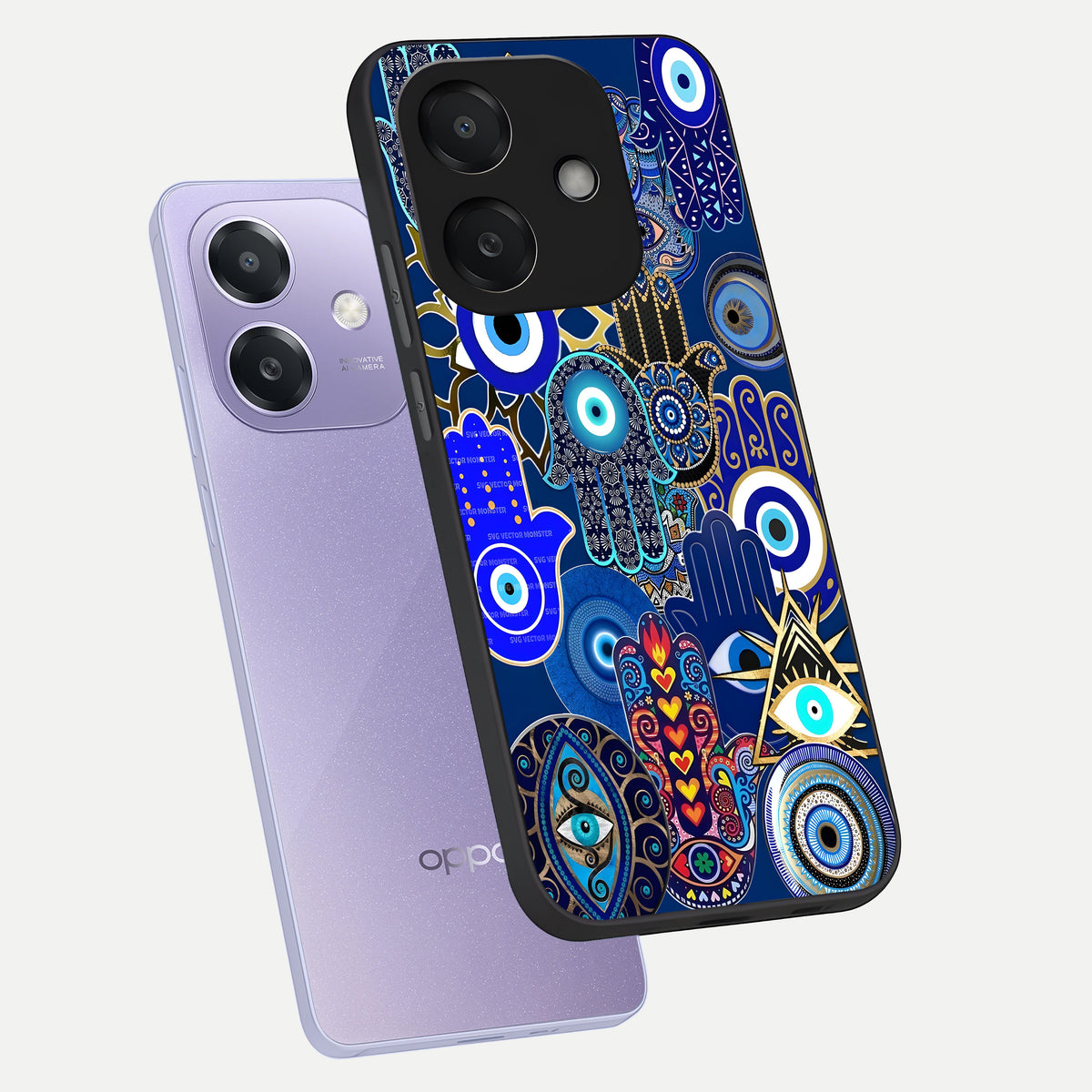  Mystic Palm Guard phone case For Oppo A3x 5G showing premium glass back cover with detailed artwork
